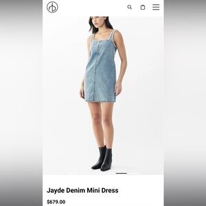 Rag & Bone Jayde Denim Mini Dress With Crystal Jewel Embelishments - NWOT